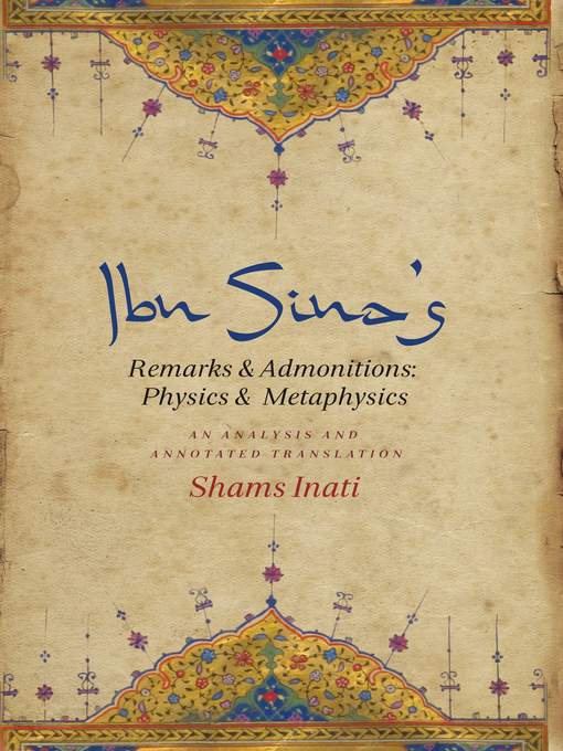 Title details for Ibn Sina's Remarks and Admonitions by Shams C. Inati - Available